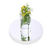QUARKZMAN 6 Pack Espejos Redondos Centros 10 Pulgadas, Espejos para Centros Mesa, Bandejas Mesa De Acrílico Autoadhesivo para Bodas Fiestas Manualidades Decoración De Pared.