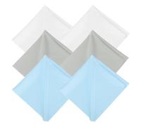 QUARKZMAN 6 Paños De Limpieza De Microfibra para Discos 12" x 12" Toallas Anti-estáticas Sin Pelusa para Limpiar LP Vinilo Gafas Pantallas TV Laptop Blanco/Azul Claro/Gris