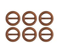 QUARKZMAN 6 Pcs Broches Para Camisetas, Anillos De 50mm Para Pañuelos De Madera Clip Redondo Para Corbata Clip Circular Hebilla De Moda Botón Anudado Para Esquina De Ropa Decoración, Marrón
