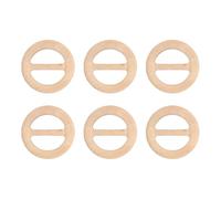 QUARKZMAN 6 Pcs Broches Para Camisetas, Anillos De Madera Para Pañuelos De 50mm Clip Redondo Para Corbata Circulo Hebilla De Moda Para Esquina De Ropa Botón Anudado, Madera