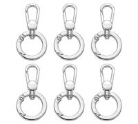 QUARKZMAN 6 Pcs Gancho Giratorio, Ganchos Resorte Metálicos Para Llaveros Anillo Llave Cierre Garra Langosta Doble Apertura Aleación Zinc Broches Para Bolso Para JoyeríaFabricación Plata