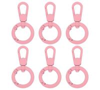 QUARKZMAN 6 Pcs Gancho Giratorio, Ganchos Resorte Metálicos Para Llaveros Anillo Llave Doble Apertura Pinza Langosta Aleación Zinc Para Accesorios Bolso Artesanías Joyería, Rosa Claro