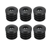 QUARKZMAN 6 Pcs Insertos para Tubos Redondos con Rosca M10 para Tubo Redondo de 30mm/1.18" Tapón Redondo de Plástico Negro para Insertar Ruedas