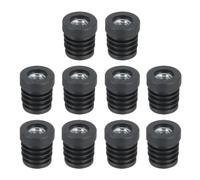 QUARKZMAN 6 Pcs Insertos para Tubos Redondos con Rosca M8 para Tubo Redondo de 19mm/0.75" Tapón Redondo de Plástico Negro para Insertar Ruedas Tapón Final