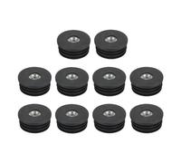 QUARKZMAN 6 Pcs Insertos para Tubos Redondos con Rosca M8 para Tubo Redondo de 32mm/1.26" Tapón Redondo de Plástico Negro para Silla con Ruedas Tapón Final