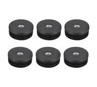 QUARKZMAN 6 Pcs Insertos para Tubos Redondos con Rosca M8 para Tubo Redondo de 50mm/1.97" Tapón Redondo de Plástico Negro para Insertar Ruedas Tapón Final