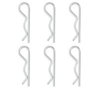 QUARKZMAN 6 Pcs Pasador De Enganche, 6mm x 120mm Clips R De Acero Al Carbono Kit De Pasadores De Retención Pasadores De Horquilla Para Remolques Tractores Carros Cortacéspedes, Plateado