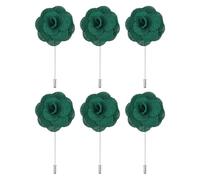 QUARKZMAN 6 Pcs Ramilletes de Novio Ramilletes de Rosa Alfileres 9 x 4 cm para Hombres Boda Ceremonia Aniversario Cena Formal Fiesta Decoración Traje Verde Oscuro