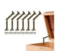 QUARKZMAN 6 Piezas De Bisagras De Soporte Para Tapas Plegables, Bisagras Giratorias De Hierro De 180 Grados Para Muebles, Bisagra De Soporte Para Tapas De 3.31" x 1.26", Bronce