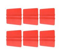 QUARKZMAN 6 Piezas de Espátula de Vinilo, Herramienta de Espátula para Envoltura de Vinilo, Raspador de Película de Vinilo para Coche de 4 Pulgadas, Espátula de Plástico, Roja, Rectangular