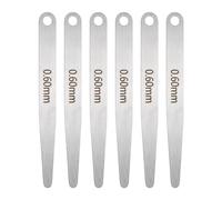QUARKZMAN 6 Piezas De Galga De Espesor Métrica 0.6mm Galga Oval De Una Hoja 304 Acero Inoxidable Herramienta De Medición De Espacio Para Reparación Válvula Guitarra Bujía