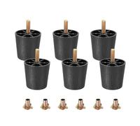 QUARKZMAN 6 Piezas De Patas De Muebles De Plástico 1.97" X 1.97" Patas De Sofá De Reemplazo con Tornillos Colgantes M8 para Sillas Sofás Tocadores Gabinetes Cama Negro