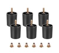 QUARKZMAN 6 Piezas De Patas De Muebles De Plástico 1.97" X 2.36" con Tornillos Colgantes M8 para Sillones Sofás Armarios Cama Color Negro