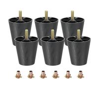 QUARKZMAN 6 Piezas De Patas De Muebles De Plástico 2.36" X 2.56" con Tornillos Colgantes M8 para Sillones Sofás Cómodas Armarios Y Camas Color Negro