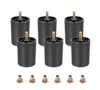 QUARKZMAN 6 Piezas De Patas De Muebles De Plástico, 2.36" X 3.15" Patas De Sofá De Reemplazo con Tornillos Colgantes M8 para Silla Sofá Tocador Gabinetes Cama, Negro