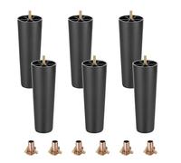 QUARKZMAN 6 Piezas De Patas De Muebles De Plástico 2.76" x 7.87" Patas De Sofá De Reemplazo con Tornillos Colgantes M8 para Sillas Sofás Tocadores Gabinetes Cama Negro