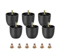 QUARKZMAN 6 Piezas De Patas De Muebles De Plástico 2.83" X 2.36" con Tornillos Colgantes M8 para Sillones Sofás Armarios Cómodas Y Camas Color Negro