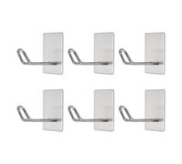 QUARKZMAN 6 Piezas Ganchos De Pared Autoadhesivos Grandes Impermeables De Acero Inoxidable Ganchos Adhesivos Para Toallas Sin Taladro Para Baño Cocina Lavabo Puerta Color Plata