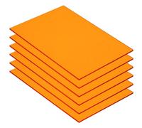 QUARKZMAN 6 Piezas Láminas de Acrílico PMMA Transparente de Colores 7 X 5" Láminas de Acrílico Naranja para Proyectos de DIY, Arte, Manualidades, Corte Y Grabado Laser
