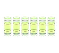 QUARKZMAN 6 Piezas Nivel de Burbuja Cilíndrico 8x20mm Mini Niveles de Espíritu de Bullseye para Nivelar Trípode de Cámara Taller de Telescopio Marco de Imágenes, Verde