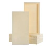 QUARKZMAN 6 Piezas Tablas De Lienzo De Madera, 15 x 30 cm Lienzos Artísticos Cuadrados Sin Acabar Para Pintura, Manualidades, Proyectos DIY, Arte De Pouring