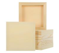 QUARKZMAN 6 Piezas Tableros De Lienzo De Madera 5x5 Pulgadas Paneles De Madera Sin Acabar Para Pintura Manualidades Proyectos DIY Arte De Pouring