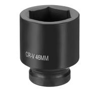 QUARKZMAN 6 Puntos Impacto Casquillo, 1 Inch 46mm Empuje Enchufe Socket Métrico CR-V Acero Fosfatación Vaso Hexagonal para Tuercas Pernos Reparación Máquinas Ejes Mecánicos, Negro