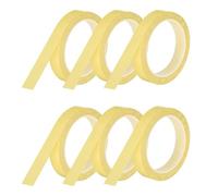 QUARKZMAN 6 Rollos Cinta De Pizarra Blanca Cinta Gráfica 18mm 50m Cinta Artística Fina Cinta Adhesiva Cinta De Enmascarar Para Envolver Regalos Suministros Manualidades Amarillo Claro