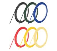 QUARKZMAN 6 Rollos Cinta De Pizarra Blanca Cinta Gráfica 3mm 54.7 Yardas Artística Delgada Para Decoración De Enmascarar Para Envolver Regalos Rojo Verde Azul Negro Claro