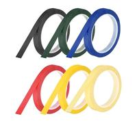 QUARKZMAN 6 Rollos Cinta Para Pizarra Blanca Cinta Gráfica 12mm 50m Cinta Artística Delgada Cinta Para Enmascarar Para Envoltura De Para Rojo Verde Azul Amarillo Negro Amarillo Claro