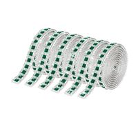 QUARKZMAN 6 Rollos De Cinta De Estrás Autoadhesiva, 1 Yarda De Tiras De Cristal De Estrás, 0.8 Cm De Ancho, Cinta De Cristal Para Ropa Manualidades Fiestas Decoración, Verde Oscuro