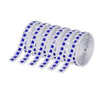 QUARKZMAN 6 Rollos De Cinta De Estrás Autoadhesiva, 1 Yarda De Tiras De Estrás Cristal, 0.8 cm De Ancho, Pegatinas Brillante Para Ropa Manualidades DIY Decoración De Fiestas, Azul Zafiro