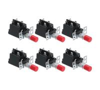 QUARKZMAN 6 Uds 4A 250V 4 Pines 1 Posición Soldadura DPST Botón de Encendido Interruptor con Tapa Tipo Piano KDC-A04