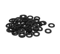 QUARKZMAN 60 Pcs Arandelas Planas, Pasacables de Nylon M12 12Mm Id 24Mm Od 2Mm de Grosor Arandelas de Goma Plástica Junta de Hoja de Fijación Espaciador de Sellado Anillo, Negro