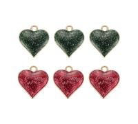 QUARKZMAN 60 Pcs Charm De Corazón Brillante Llaveros De Aleación