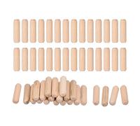 QUARKZMAN 60 Pcs Clavijas De Madera 8x30mm(0.31x1.18) Extremos Biselados Y Estriados Clavijas De Madera Madera Dura Seca Para Muebles Y Estanterías De Carpintería