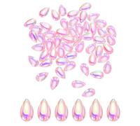 QUARKZMAN 60 Pcs Cuentas De Cristal De Vidrio En Forma De Lágrima, 8x14mm Colgantes De Vidrio En Forma De Lágrima Cuentas En Forma De Gota Perforadas En La Parte Superior Para Hacer Joyería