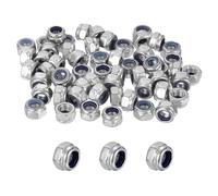 QUARKZMAN 60 Pcs Tuercas Autoblocantes De Nylon M5x0.8mm, 304 Acero Inoxidable Tuercas Hexagonales Autofrenantes De Roscado Grueso Para Muebles, Electrónicos, Máquinas, DIY