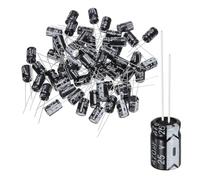 QUARKZMAN 60 Piezas 470uF 25V 8x12mm Condensador Electrolítico, 105C Alta Temperatura Terminales Radiales Condensadores Aluminio TVs, Monitor LCD, VCD, Negro