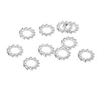 QUARKZMAN 60 Piezas Arandelas de Seguridad Externas con Dientes de Estrella M4 Arandela de Seguridad Externa Dentada de Acero Inoxidable 304 para Sujetadores Mecánicos Plateado