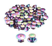 QUARKZMAN 60 Piezas De Broches De Seguridad Para Alfileres, Cierres De Alfileres Pin Keepers Abrazaderas De Cabeza Plana Para DIY Broches Insignias Esmaltes Solapas, Multicolor