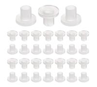 QUARKZMAN 60 Piezas de Bujes de Cojinete, Manga de Cojinetes de Plástico con Bridas de Nailon ID 3.8mm x OD 5mm x Longitud 7.1mm, Casquillos de Brida, Blanco