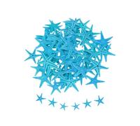 QUARKZMAN 60 Piezas De Estrella De Mar para Manualidades, 0.4"-0.8" Pequeñas Estrellas De Mar Naturales Conchas Marinas A Granel para Decoraciones De Bodas Fiestas con Tema, Azul Claro