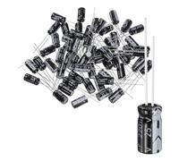 QUARKZMAN 60Pcs 220uF 25V 6x12mm Condensador Electrolítico, 105C Alta Temp Terminales Radiales Condensadores Aluminio TVs, Monitor LCD, VCD, Negro
