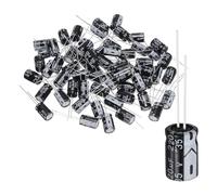 QUARKZMAN 60Pcs 220uF 35V 8x12mm Condensador Electrolítico, 105C Alta Temp Terminales Radiales Condensadores Aluminio TVs, Monitor LCD, VCD, Negro