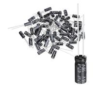 QUARKZMAN 60Pcs 47uF 16V 5x11mm Condensador Electrolítico, 105C Alta Temp Terminales Radiales Condensadores Aluminio TVs, Monitor LCD, VCD, Negro