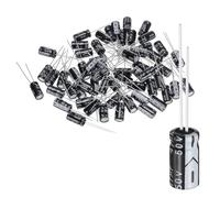 QUARKZMAN 60Pcs 47uF 50V 6x12mm Condensador Electrolítico, 105C Alta Temp Terminales Radiales Condensadores Aluminio TVs, Monitor LCD, VCD, Negro