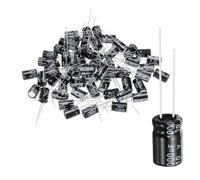 QUARKZMAN 60Pcs Condensador Electrolítico Aluminio 1000uF 10V 8x12mm, 105C Alta Temperatura Terminales Radiales TVs, Monitor LCD, VCD, Negro