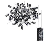 QUARKZMAN 60Pcs Condensador Electrolítico Aluminio 100uF 35V 6x12mm, 105C Alta Temperatura Terminales Radiales TVs, Monitor LCD, VCD, Negro