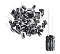 QUARKZMAN 60Pcs Condensador Electrolítico Aluminio 470uF 16V 8x12mm, TVs, Monitor LCD, VCD, Negro A Alta Temperatura 105C Con Terminales Radiales